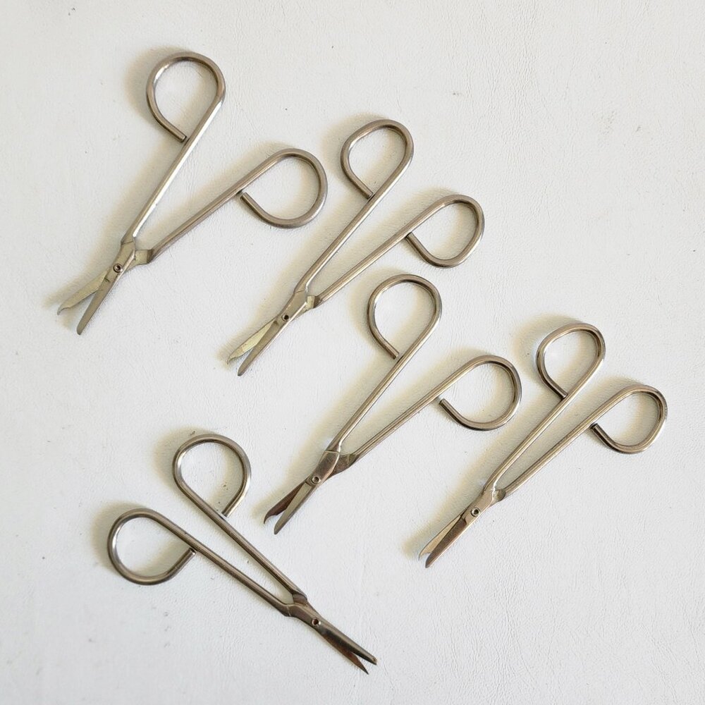 Notch Blade & Straight Blade Embroidery Sewing Shears Scissors Antique Vintage